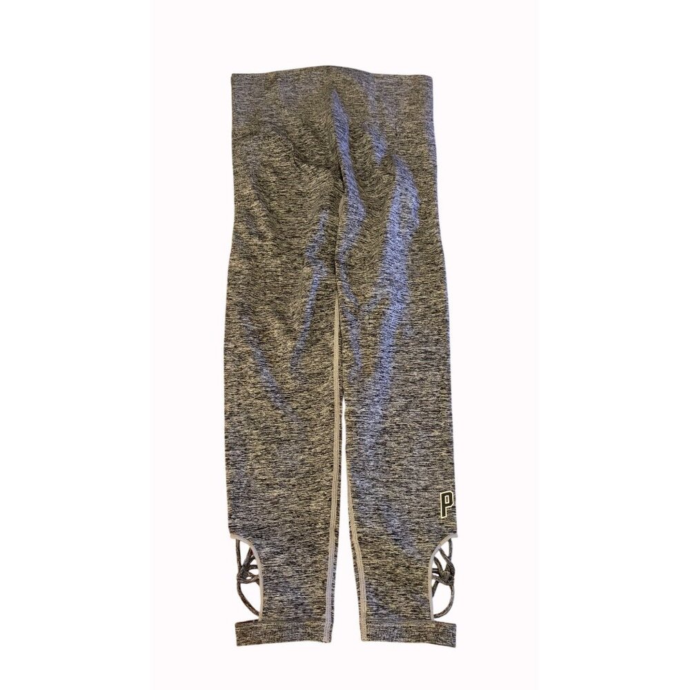 VICTORIA'S SECRET PINK ULTIMATE STRAPPY LEGGINGS-GRAY-NEW! SIZE LG - Picture 4 of 8